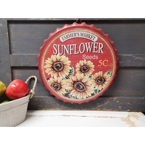 Déco murale Sunflower forme de bouchon 